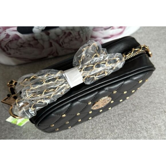 BADGLEY MISCHKA Quilted Studded Logo Chain Camera Bag NWT - Picture 10 of 11